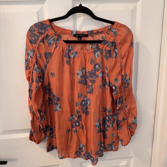 Zac & Rachel Tops - Zac & Rachel Blouse Womens Small Puff sleeve Peasant Off The‎ Shoulder Cottage